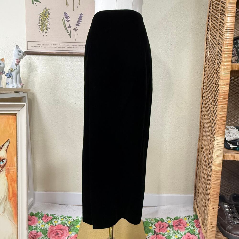 Vintage 90s 80s Velvet Maxi Skirt Vampire Goth Dark Romantic Whimsigoth Sexy S